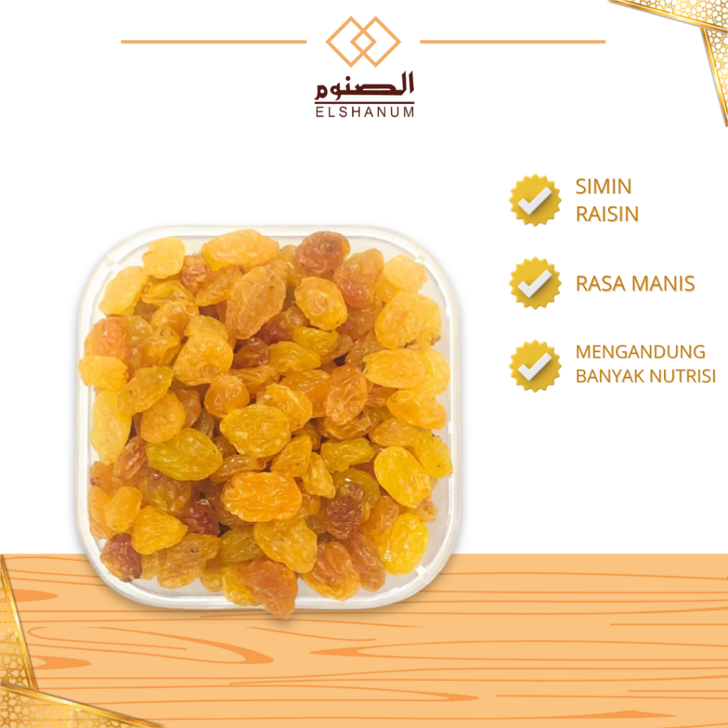 

Kismis kristal manis simin 100gr premium/Kismis Simin Manis 100gr Premium Kemasan Mika/Kismis manis