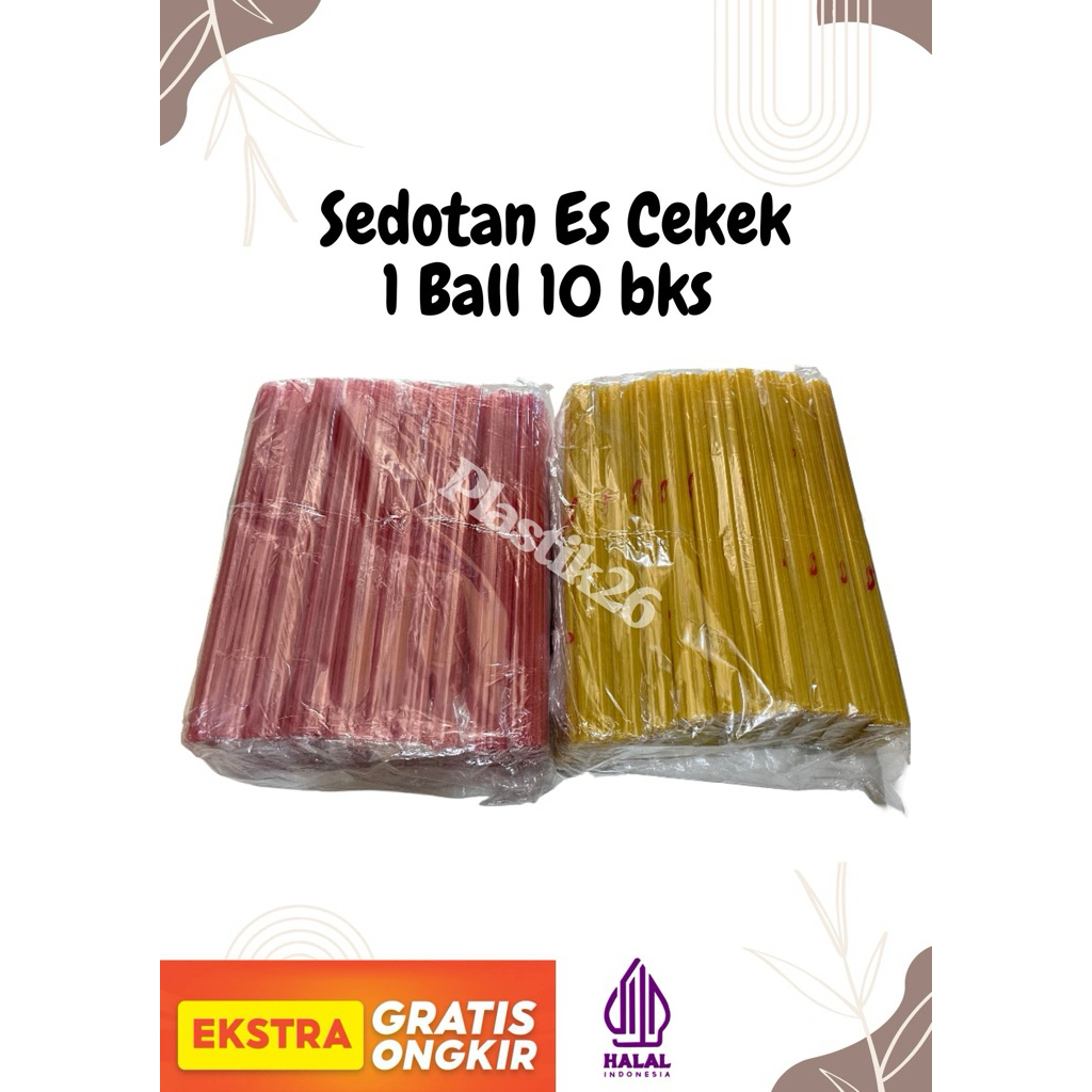 Sedotan Plastik Es Cekek isi 10bks / Sedotan Plastik Biasa Murah