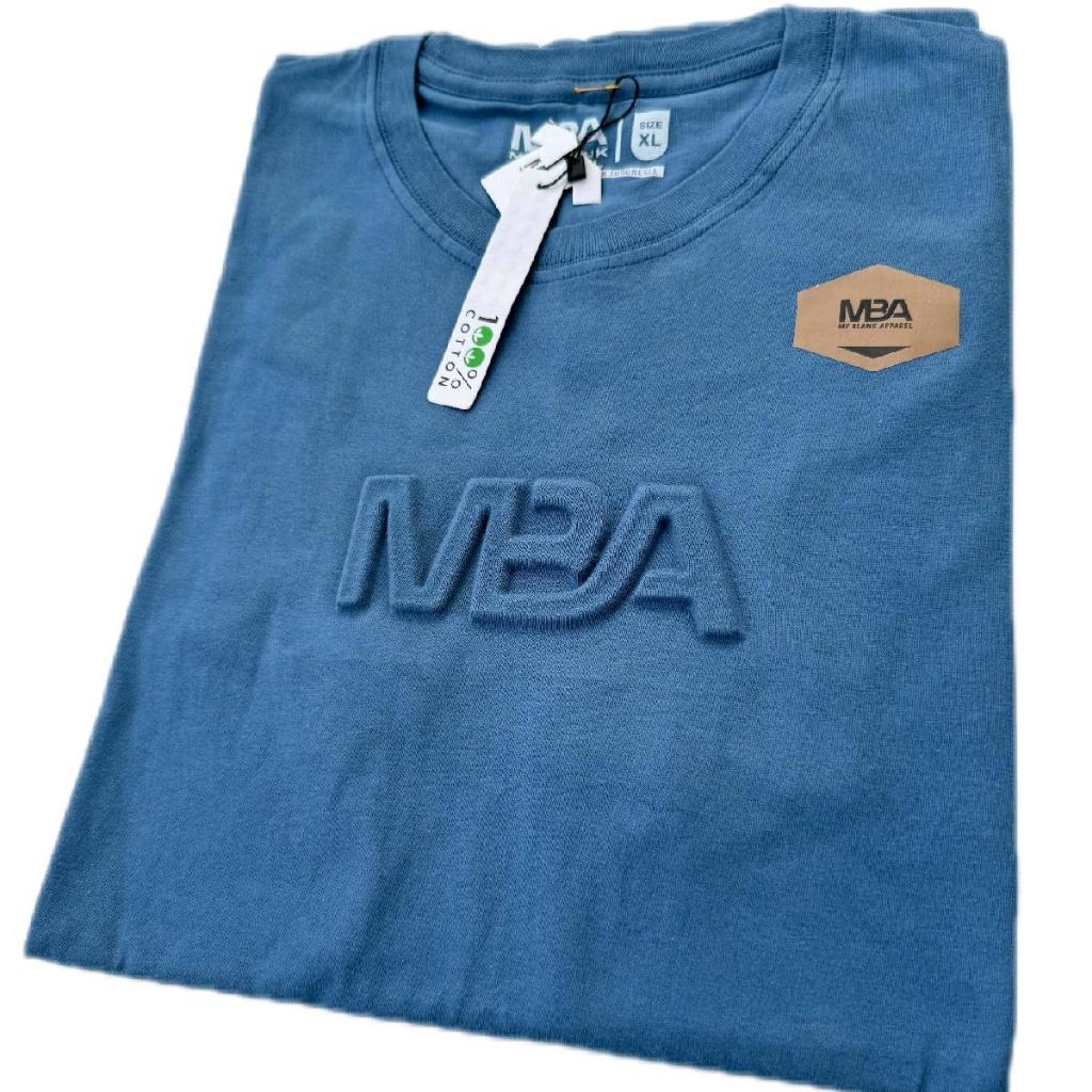100% Cotton 24s Kaos Polos Logo Embos Kaos Pria Dan Wanita MBA MyBlankApparel Adem Dan Lebih Nyaman