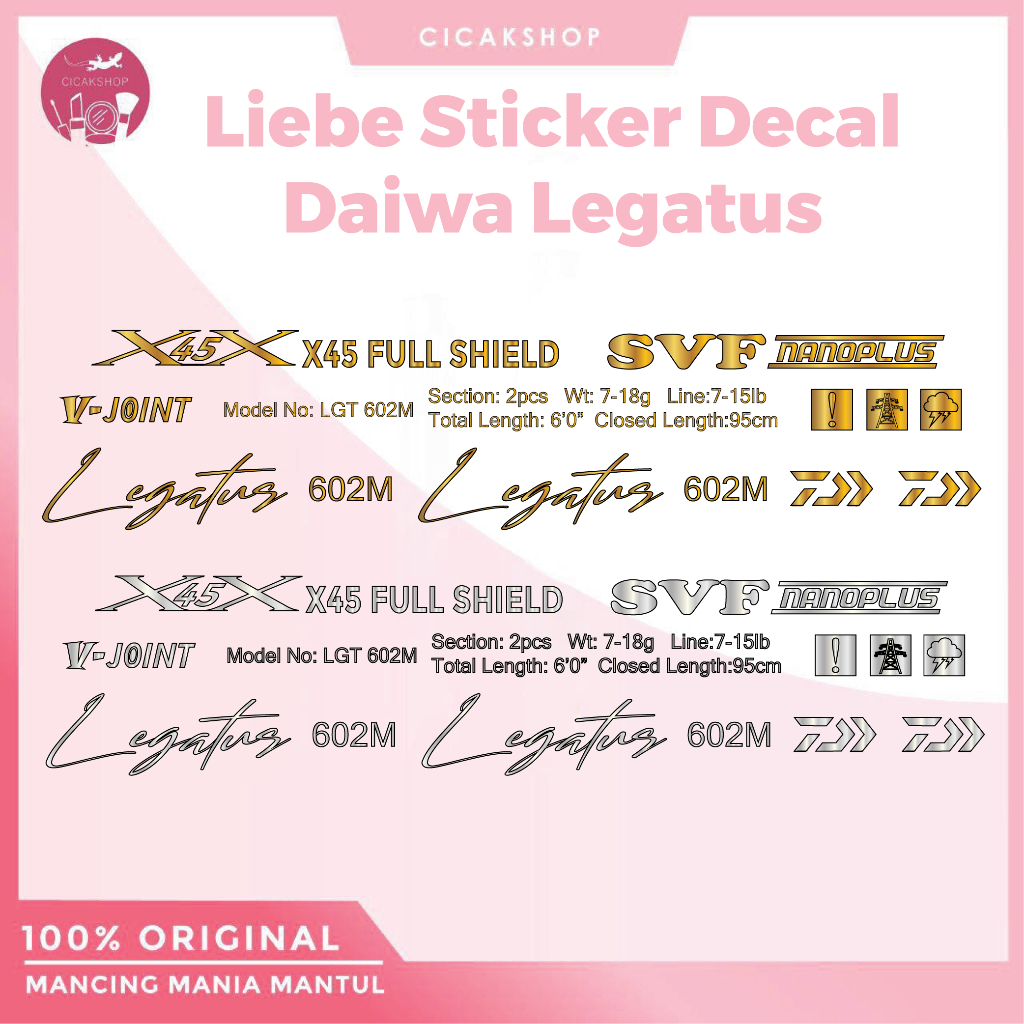 Cicakshop88 Liebe Sticker Decal Joran Daiwa Legatus
