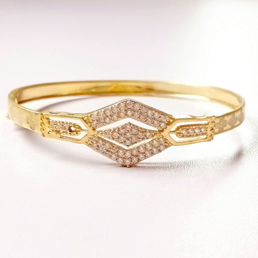 Gelang Perak Bangle/Bangle Permata/Perak 925/Lapis Emas