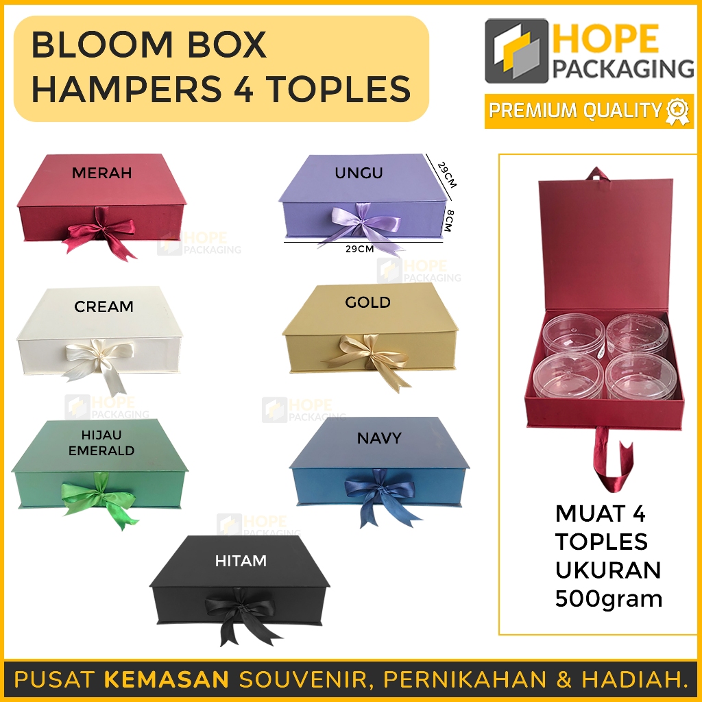 

Bloom Box 4 Toples/ Kotak Hadiah Kue Kering Cantik/ Gift Box Minimalis/ Hampers Box Toples Kue/ Hampers Gift Box Eksklusif.