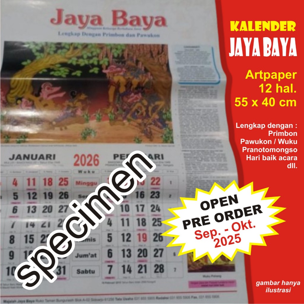 

Kalender jaya baya 2025 - 2026 jayabaya
