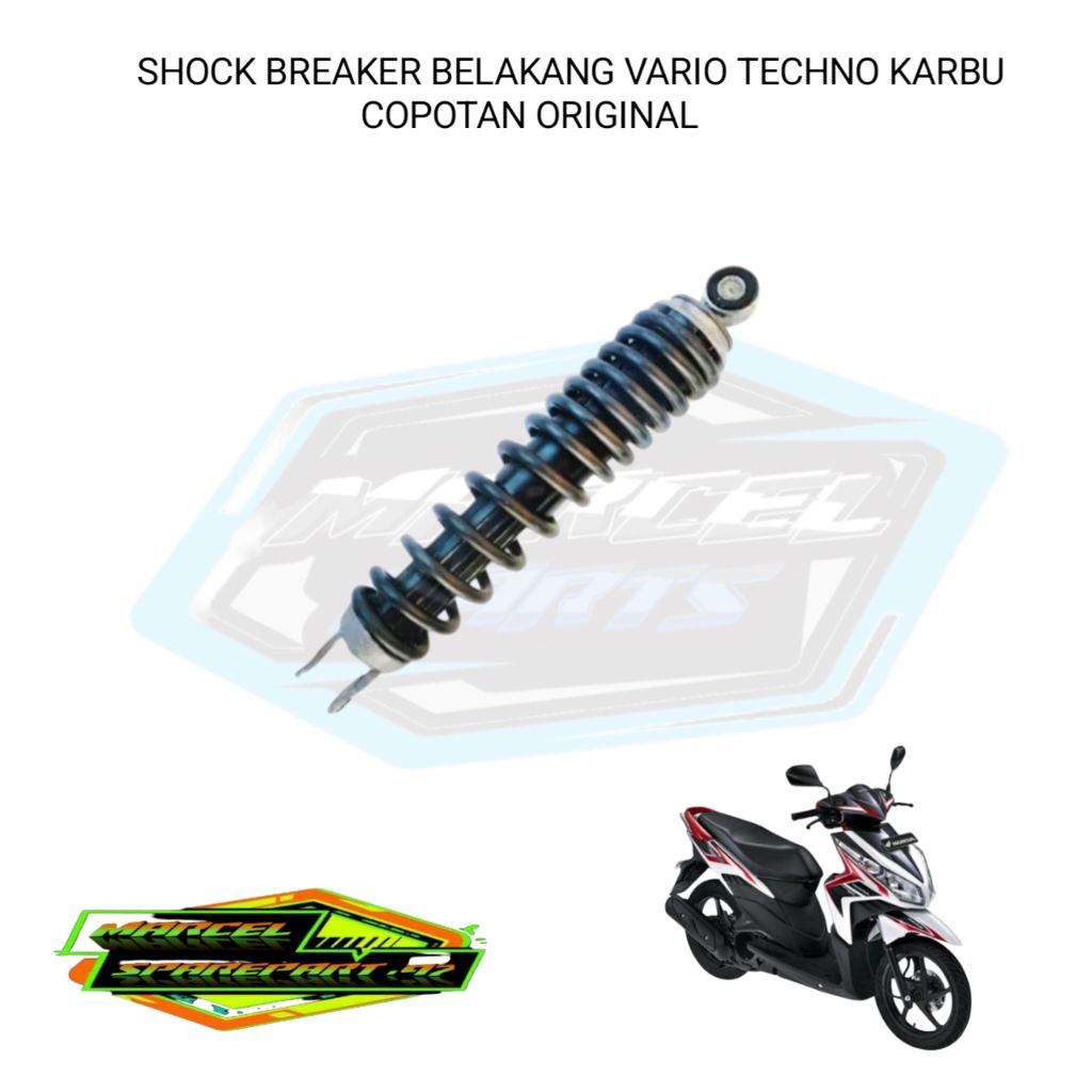 Shock breaker belakang copotan honda vario techno 110 karbu, shock belakang vario techno karbu copot