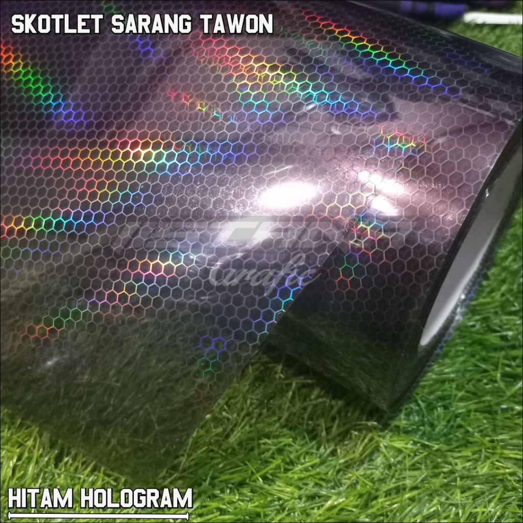 SKOTLET LAMPU HYBRID HOLOGRAM HITAM SARANG TAWON MOTOR [METERAN]