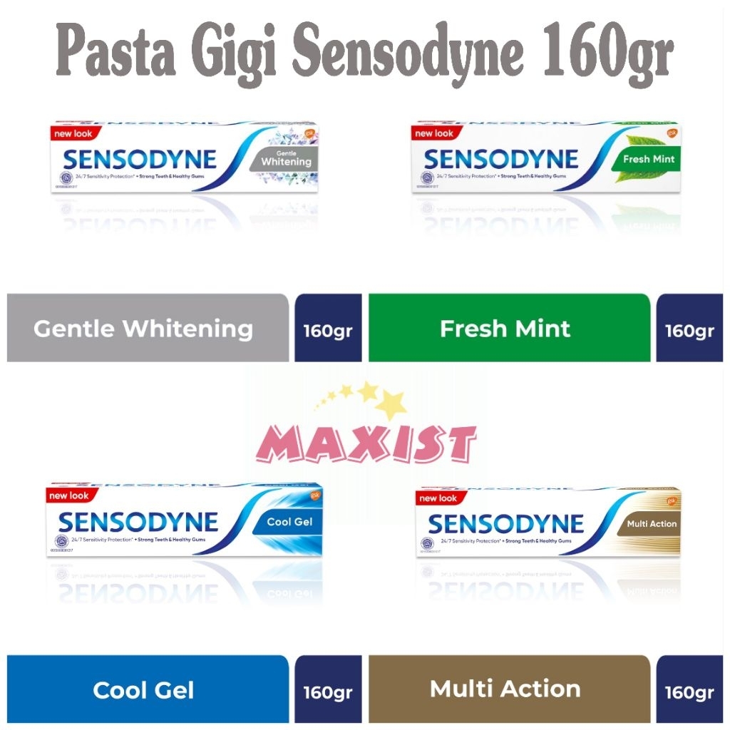 Sensodyne Fresh Mint 160gr / Cool Gel 160gr / Multi Action 160gr / Gentle Whitening 160gr Pasta Gigi