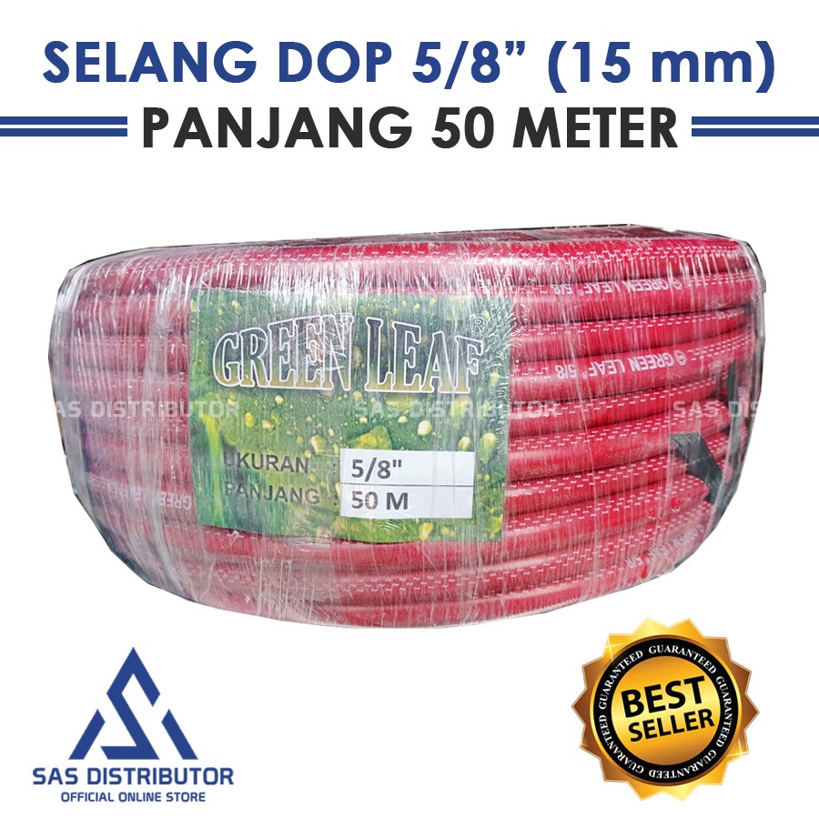 (Roll) Selang Air Dop 5/8" Roll 50 Meter Greenleaf / Selang Air Taman 5/8 / Selang Dop Elastis 5/8"