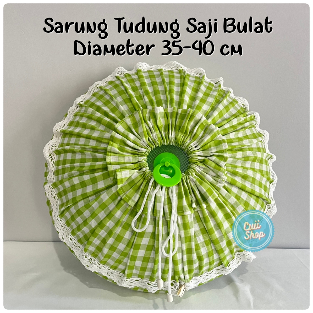 Sarung TUDUNG SAJI BULAT SEDANG Diameter 35-40cm / sarung saji estetik kain model kotak gingham ala 