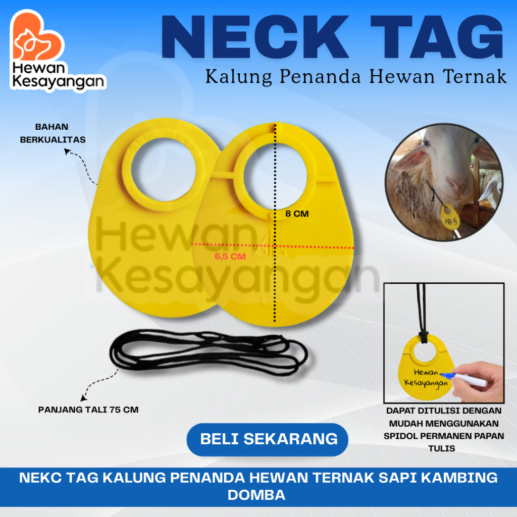 Kalung Ternak Neck Tag Necktag  Kambing Domba Sapi Kuda Kerbau Babi