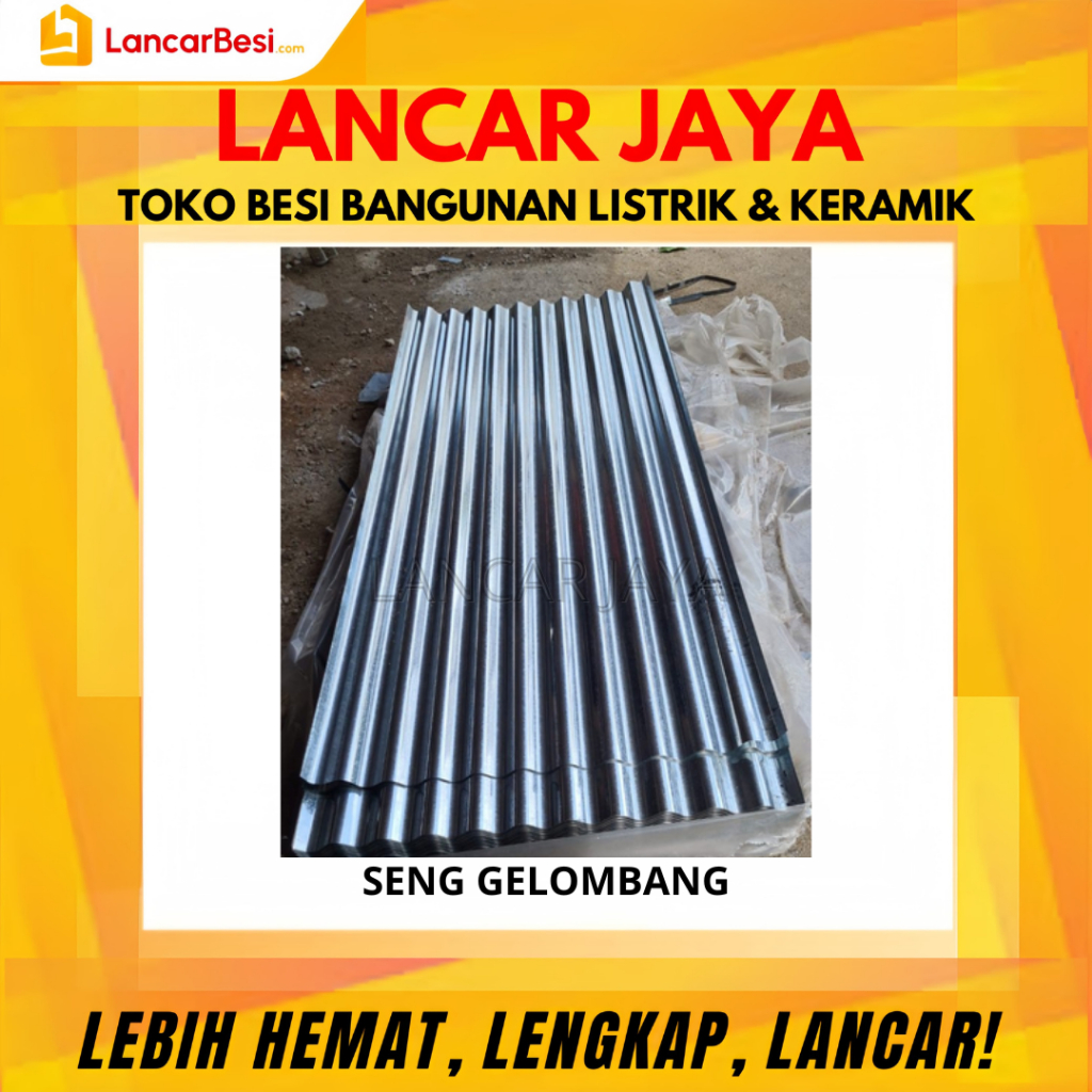 Seng Gelombang 0.25mm 180cm | 210cm | 240cm | 300cm Hanya Untuk Area Jogja & Sekitarnya