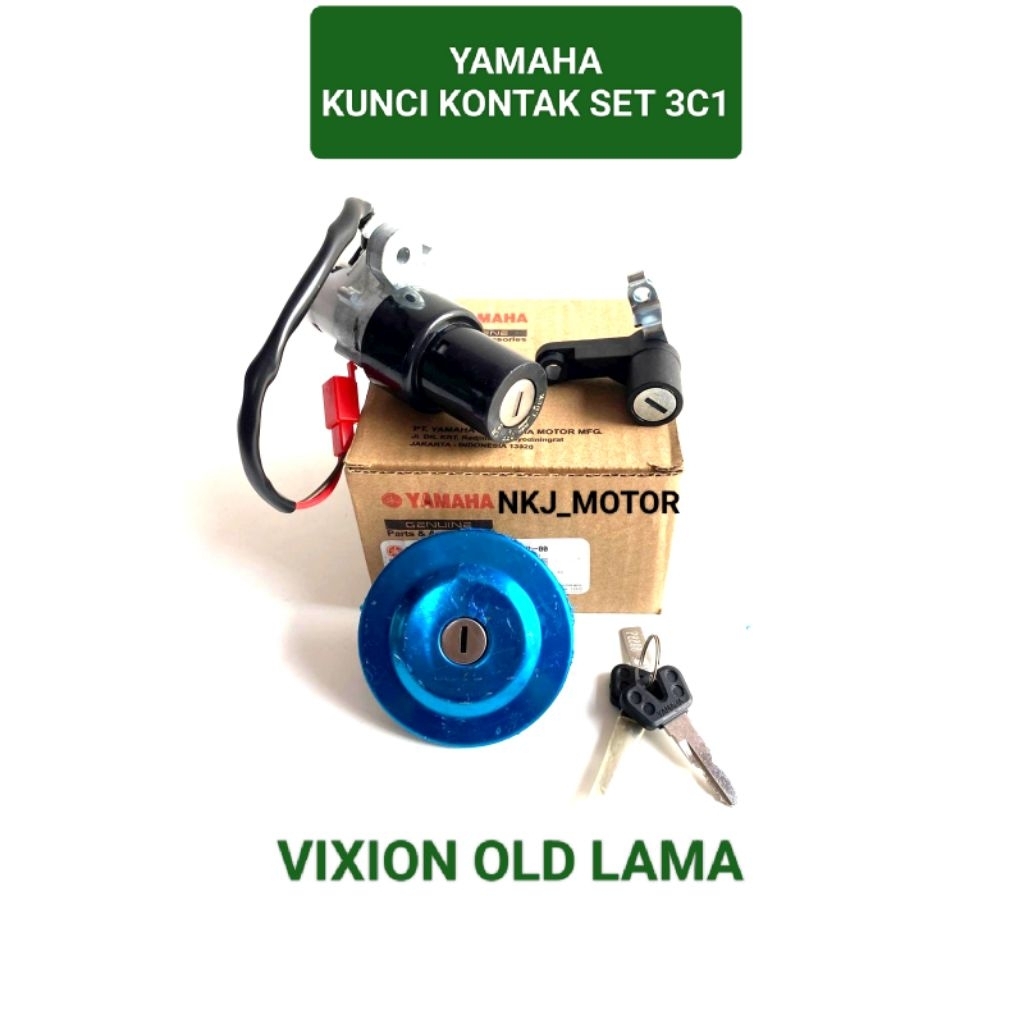 KUNCI KONTAK SET +TUTUP TANGKI KEY SET YAMAHA MOTOR SCORPIO Z VIXION OLD LAMA YGP 3C1 XH250 00