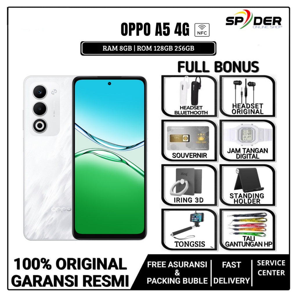 OPPO A5 4G NFC RAM 8GB ROM 128/256GB GARANSI RESMI OPPO