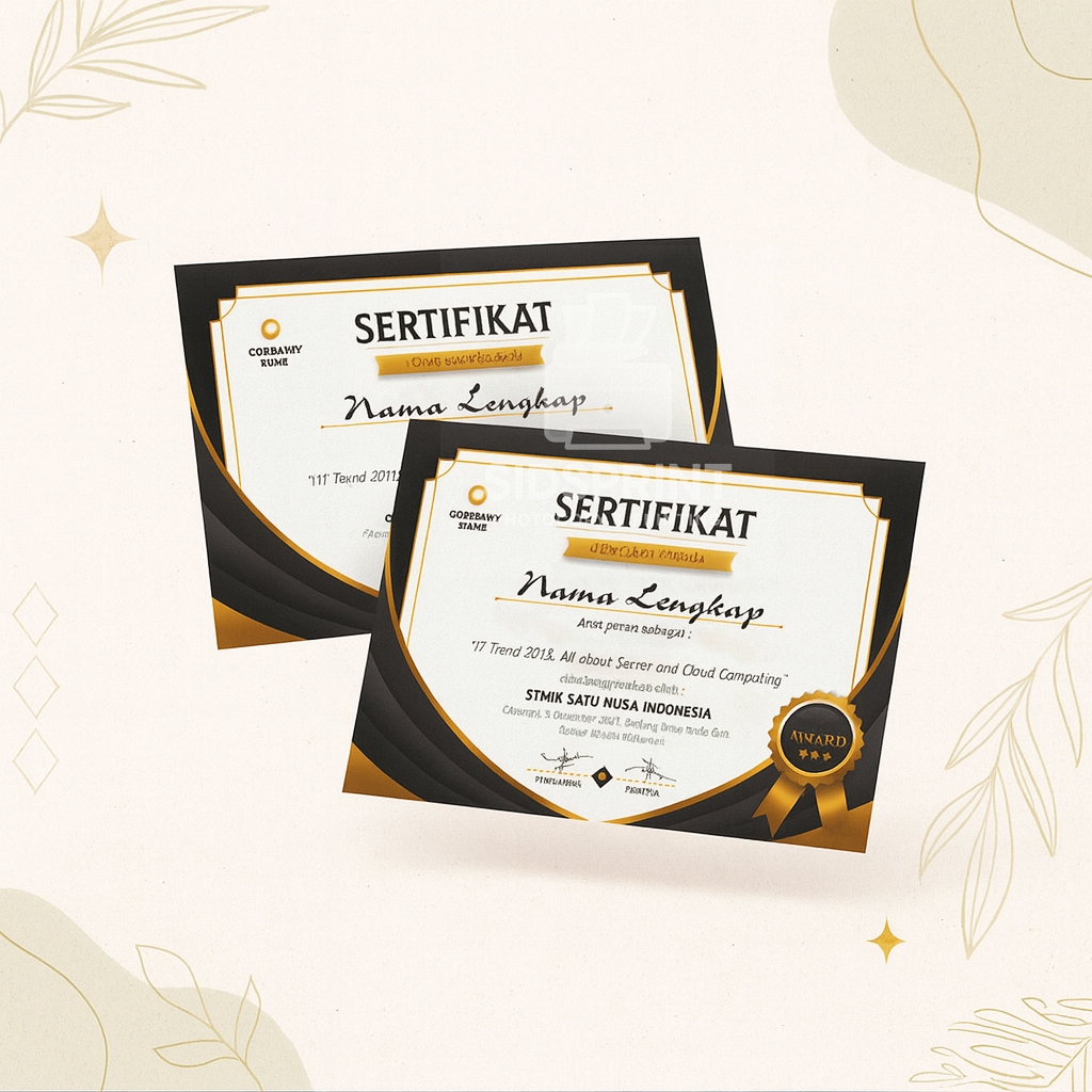 

SidsPrint Print Sertifikat A4 Custom – Art Paper / Kertas BC / Jeruk / Silky, Bisa Desain Sendiri