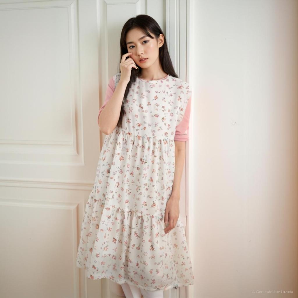 LONG VEST WANITA TUNIK BERTINGKAT | CARDIGAN ROMPI PITA SLEVELESS BAHAN WOLFIS MODEL ROK CANDA