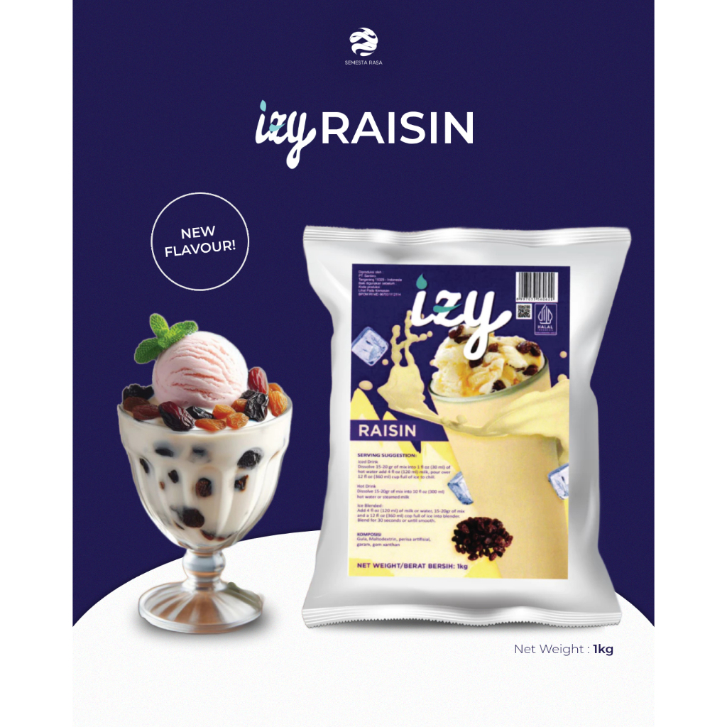 

IZY Raisin (Rum) 1KG | Bubuk Minuman Rasa Kismis