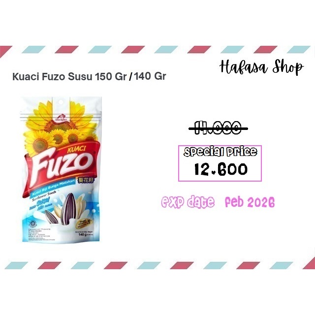 

Dua Kelinci Kuaci FUZO Susu 150 gram / 140 gram