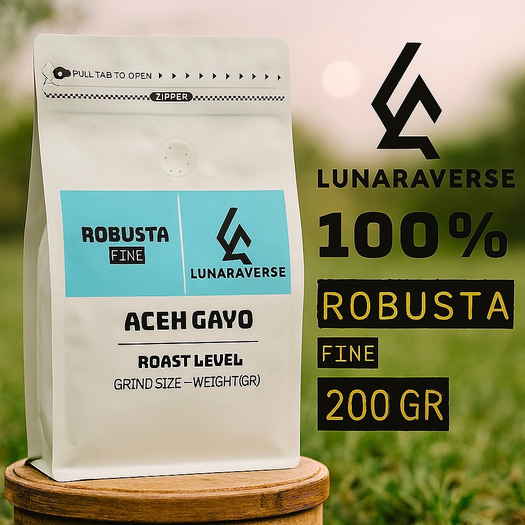 

Lunaraverse Biji Kopi / Bubuk Robusta 200gr - Fine Robusta Aceh Gayo Coffee 200 gr