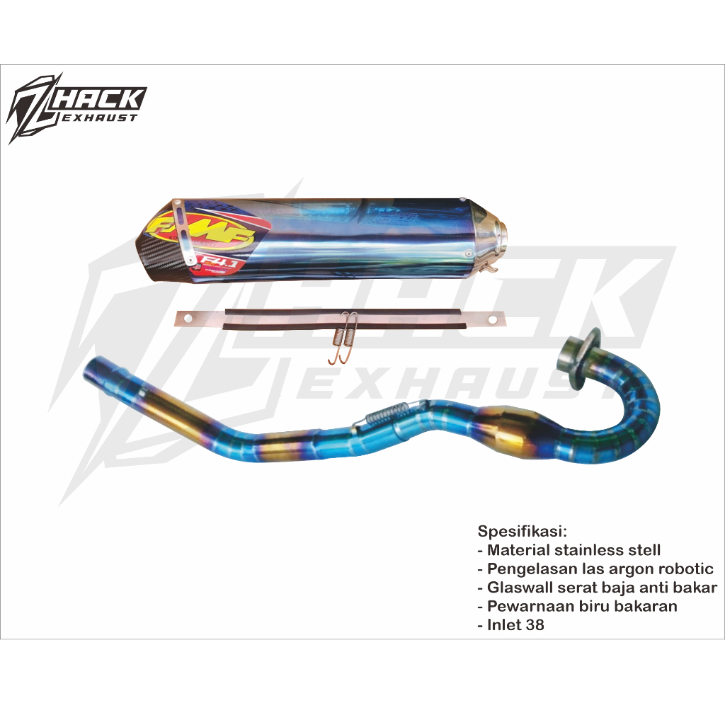 Knalpot FMF Stainless Blue Full System Viar Cross 250 - Viar 250 PNP