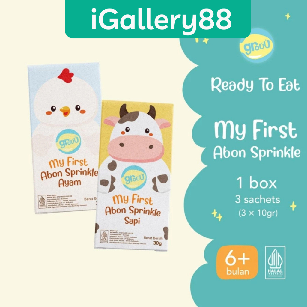 

Grouu My First Abon Sprinkle Mpasi dan Anak 30g Abon Ayam Sapi BB Booster NO MSG