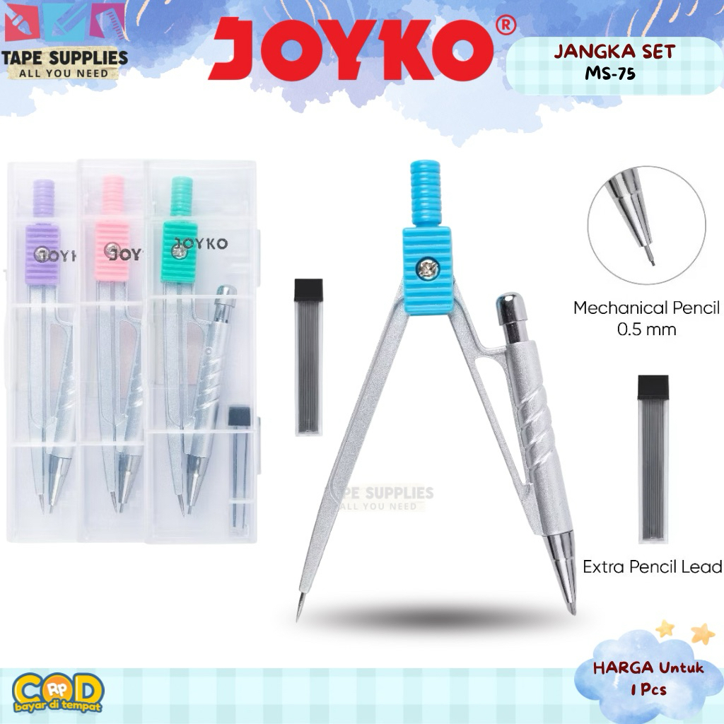 

JOYKO Jangka Set MS-75 – Lengkap dengan Pensil Mekanik & Isi Ulang