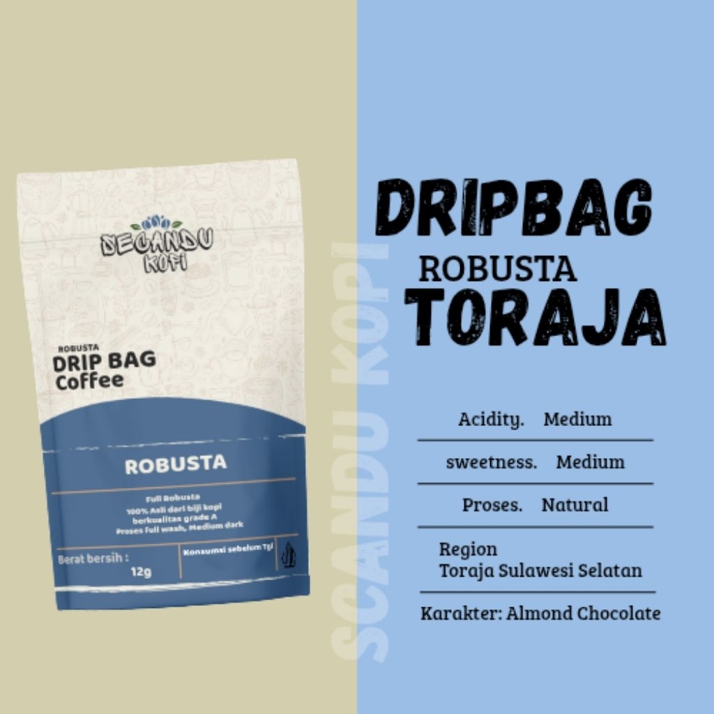 

Scandkopi Kopi Dripbag ROBUSTA 12g Kopi Instan Sachet Kopi Drip Paper