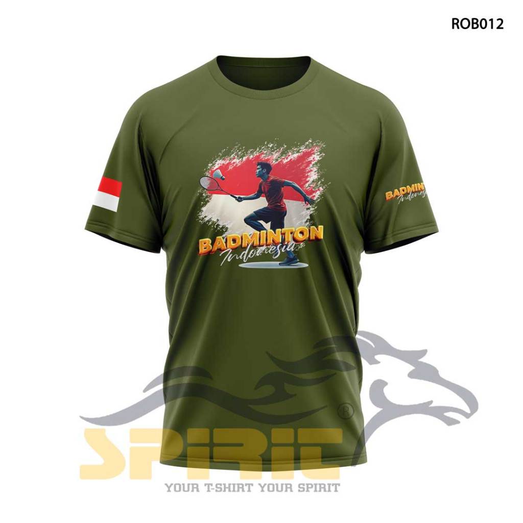 KAOS BADMINTON LENGAN PENDEK,BAHAN KATUN DAN DESAIN BISA DIREQUEST