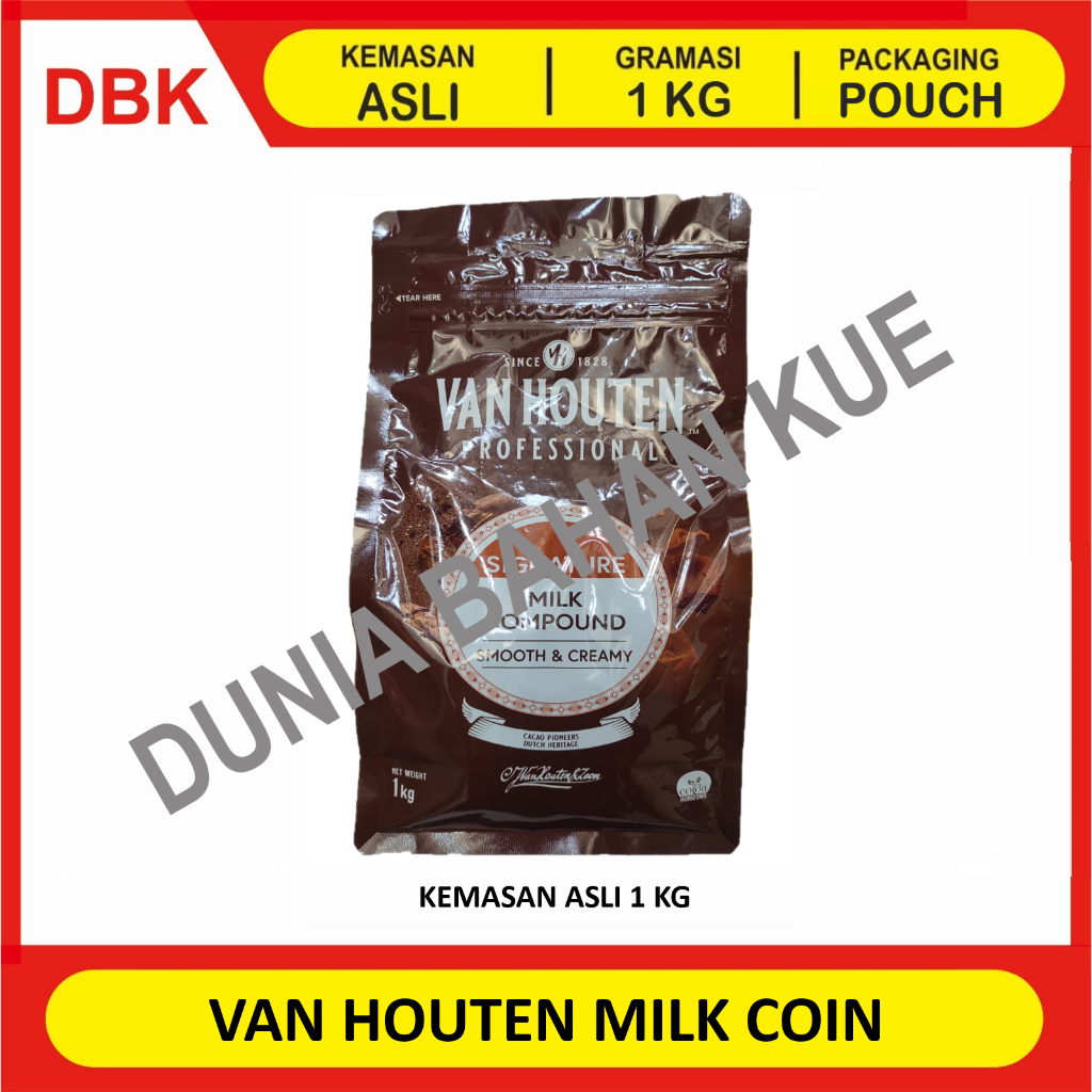 

VAN HOUTEN MILK COIN CHOCOLATE INTENSE BUTTON - 1 KG / COKELAT COKLAT SUSU KOIN