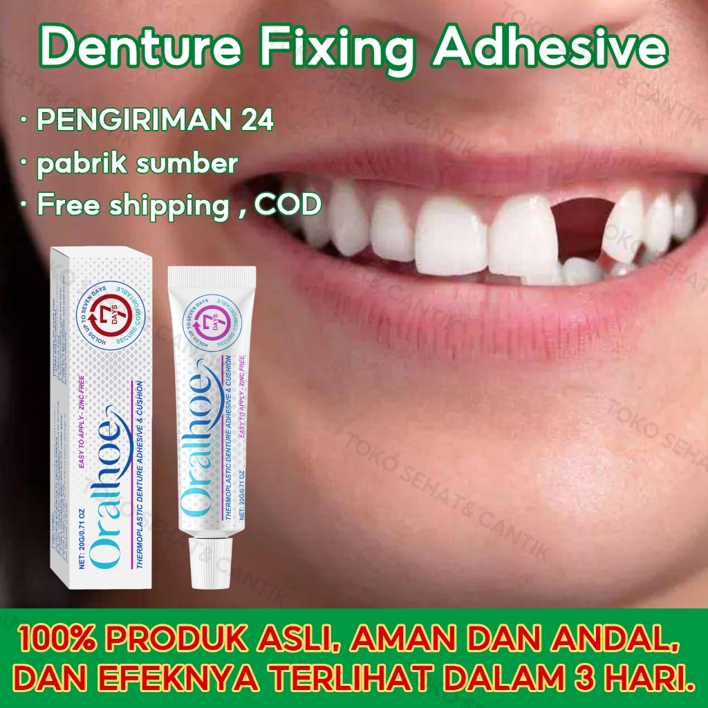 Oralhoe Perekat Gigi Palsu 20g Gigi Palsu Lem Perekat Gigi Gigi Palsu Lepas Pasang Lem Gigi Palsu Ta