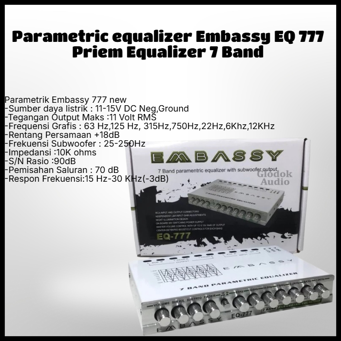 Parametric equalizer Embassy EQ 777 Priem Equalizer 7 Band