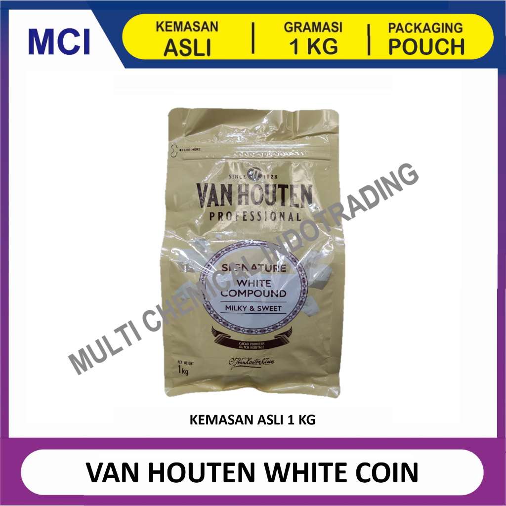 

VAN HOUTEN WHITE COIN CHOCOLATE INTENSE BUTTON / COKELAT COKLAT PUTIH KOIN - 1 KG