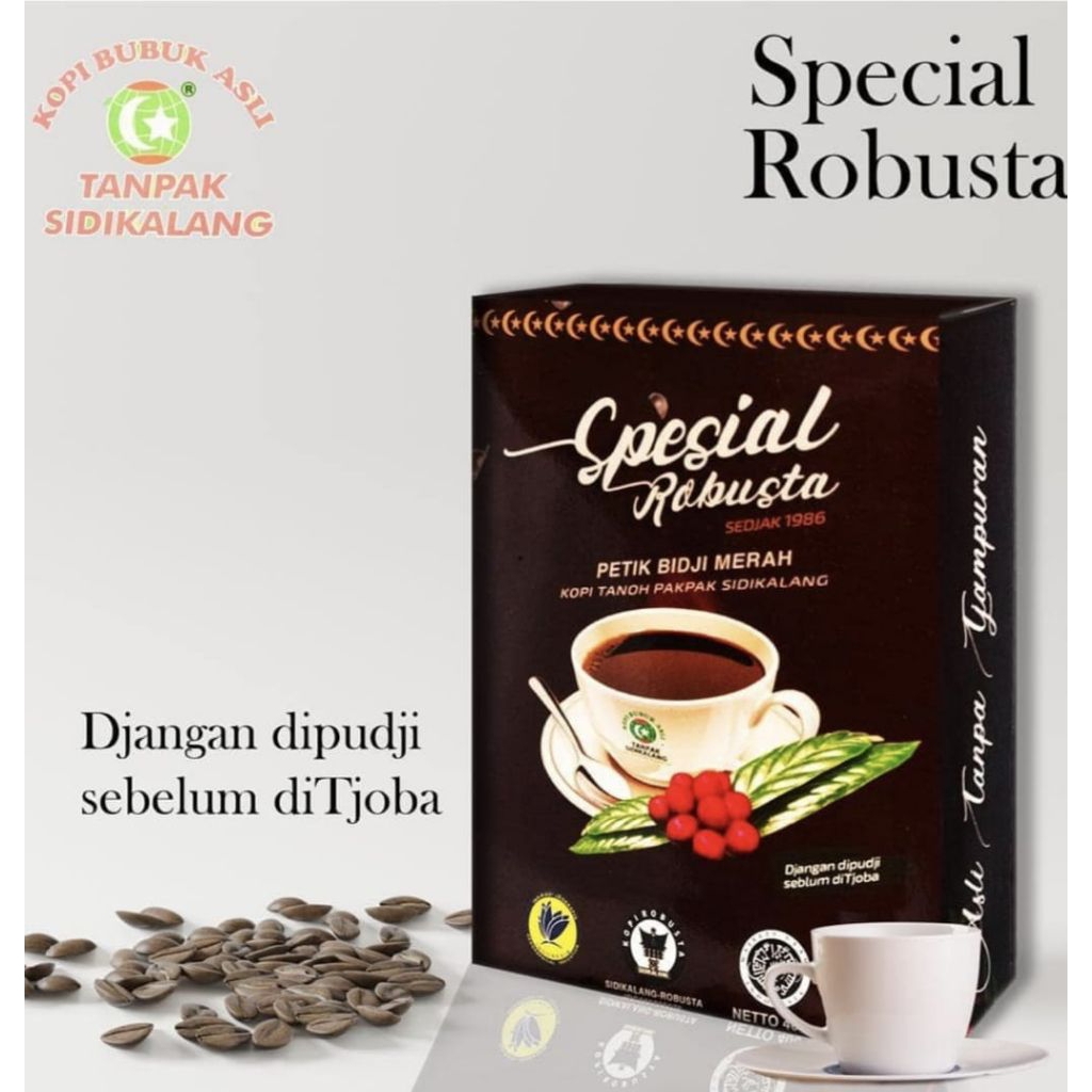 

Tanpak Sidikalang Spesial Kopi Bubuk Robusta Asli 200 Grm Halal Dengan Kualitas Asli dari Sidikalang Coffee