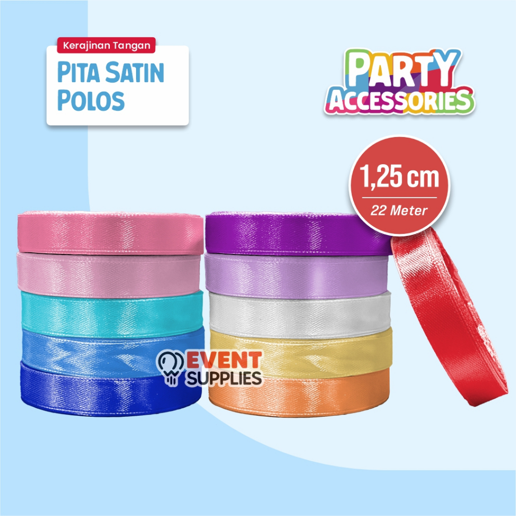 

Pita Satin Roll 1,25cm 1/2 Inchi / Pita Kado Roll Hiasan Buket Wisuda Ulang Tahun Warna Warni