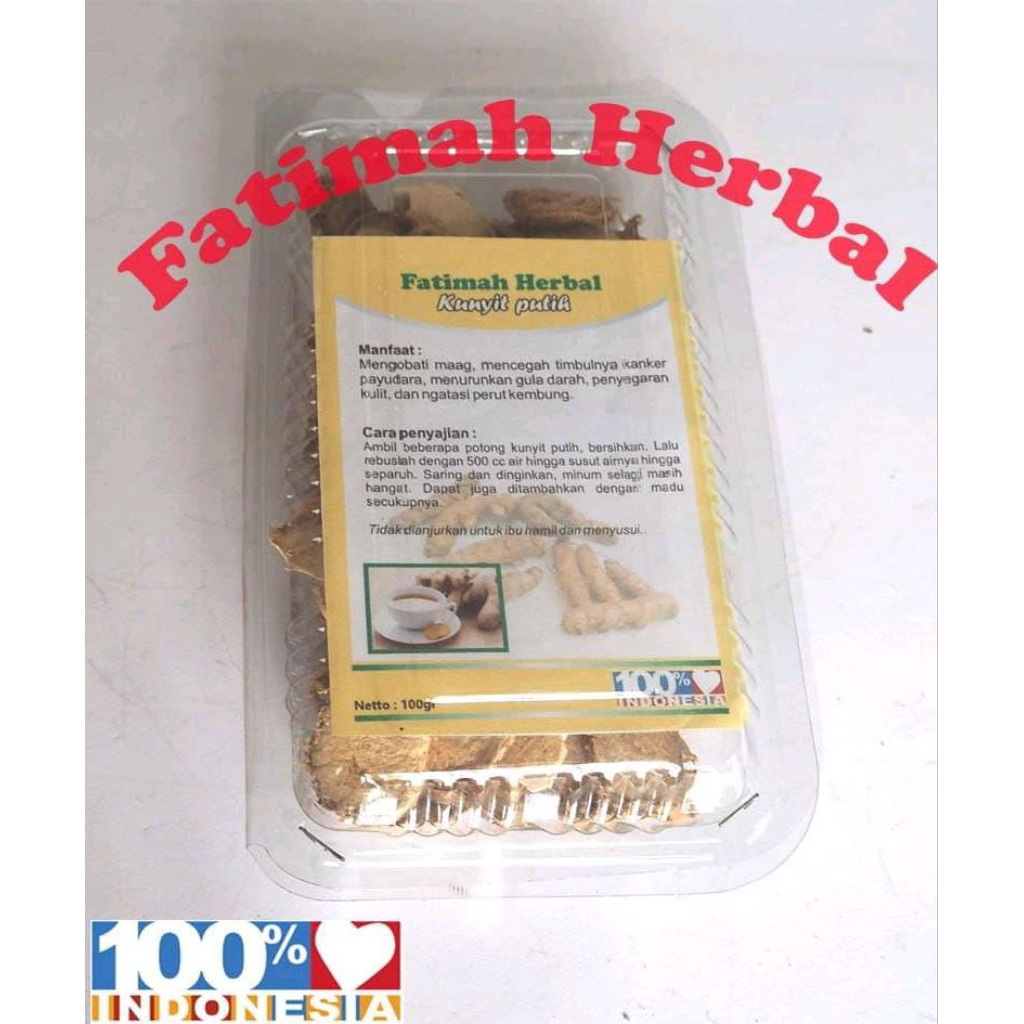 Kunyit putih asli - Curah - Kunyit Putih Potong - 100 gram