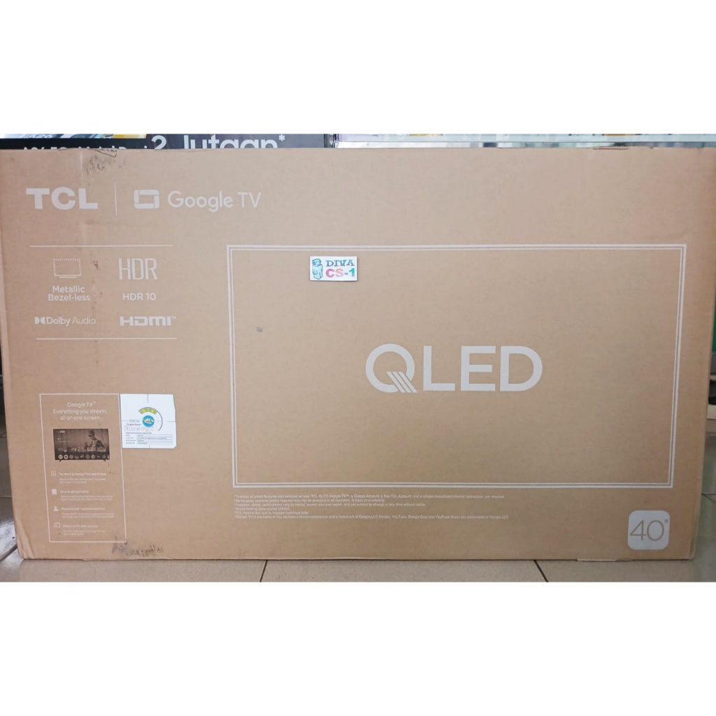 New TV QLED TCL 40V5C Google Android TV FullHD DolbyAudio Digital Bandung Antapani DSK
