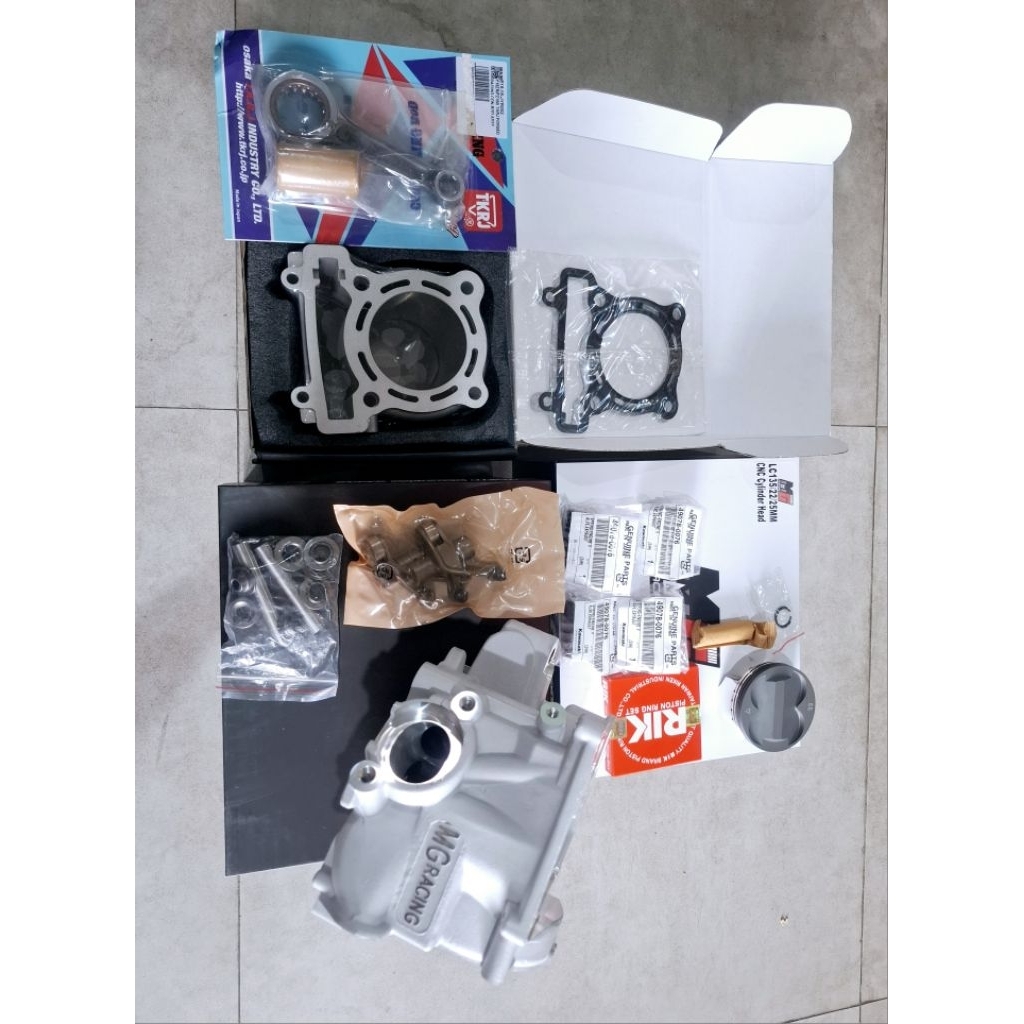 PAKET BORUP KOMPLIT HEAD MX 22/25 BLOK 66 SET ANODIZE MGracing