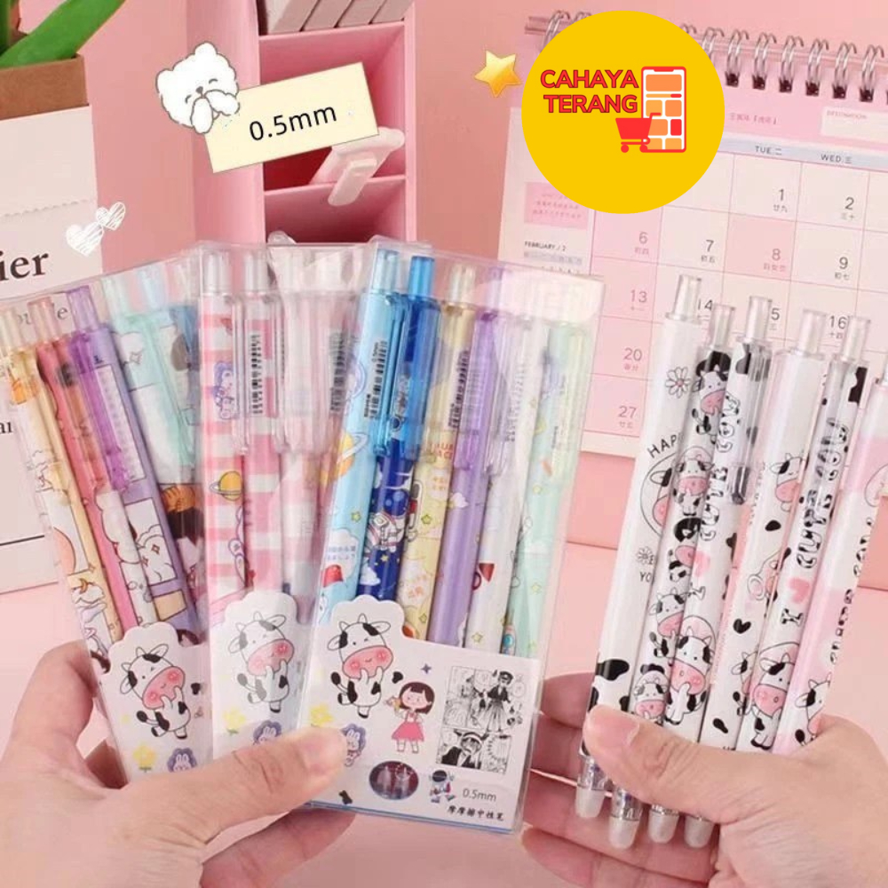 

CT Pulpen Gel Mekanik Lucu Karakter / Set Pulpen Gel 6 Pcs / Ballpoint Mekanik Pulpen Set Isi 6 PCS / Pulpen Gel Lucu