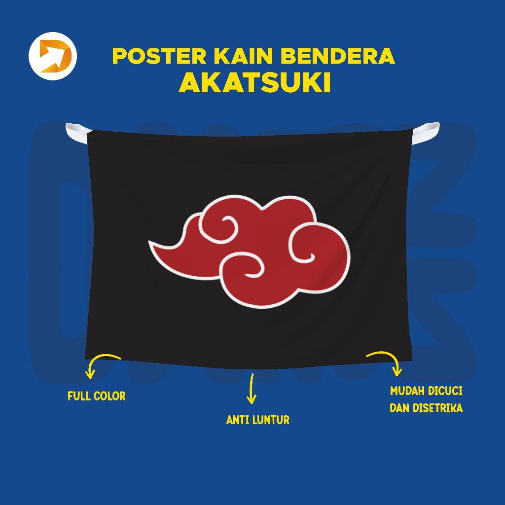 POSTER KAIN BENDERA AKATSUKI LOGOpo