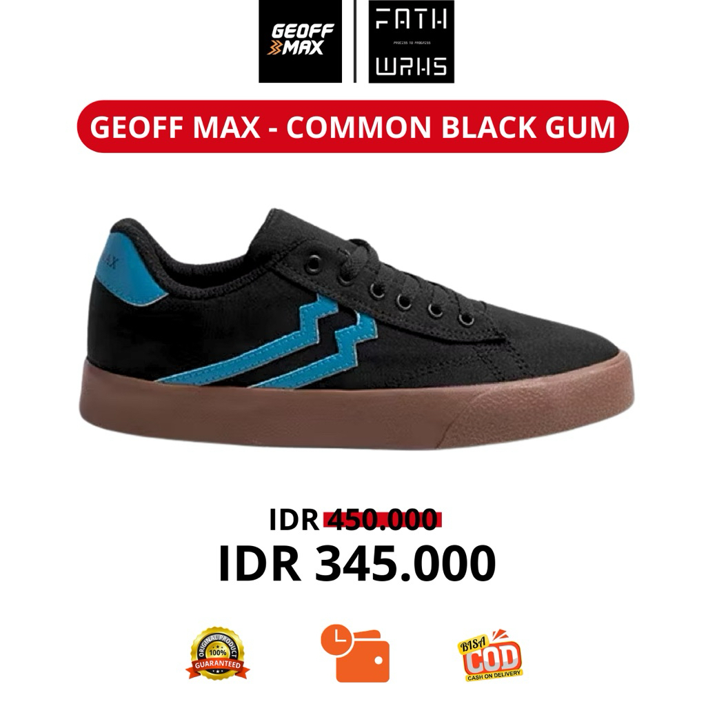 Sepatu Geoff Max Original - Common Black Gum | Sepatu Unisex | Sepatu Pria