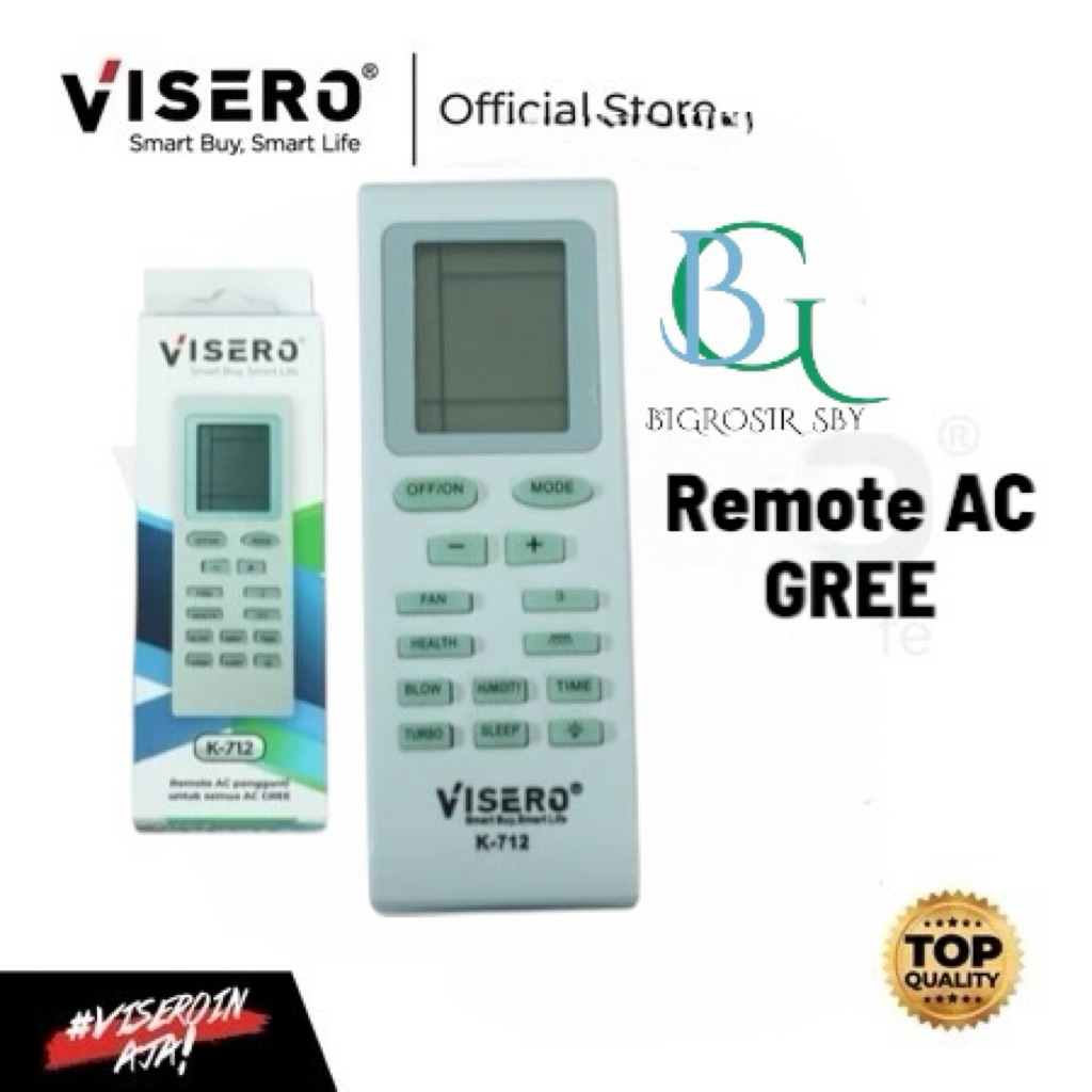 REMOTE AC VISERO K-712 UNTUK AC MERK GREE / SUPPORT UNTUK SEMUA AC MERK GREE SNI