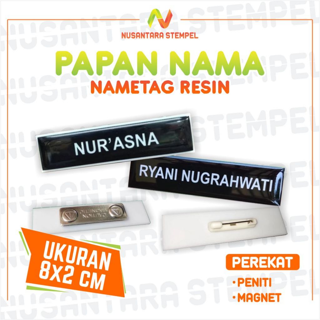 

Name Tag Papan Nama Dada Akrilik Resin Custom