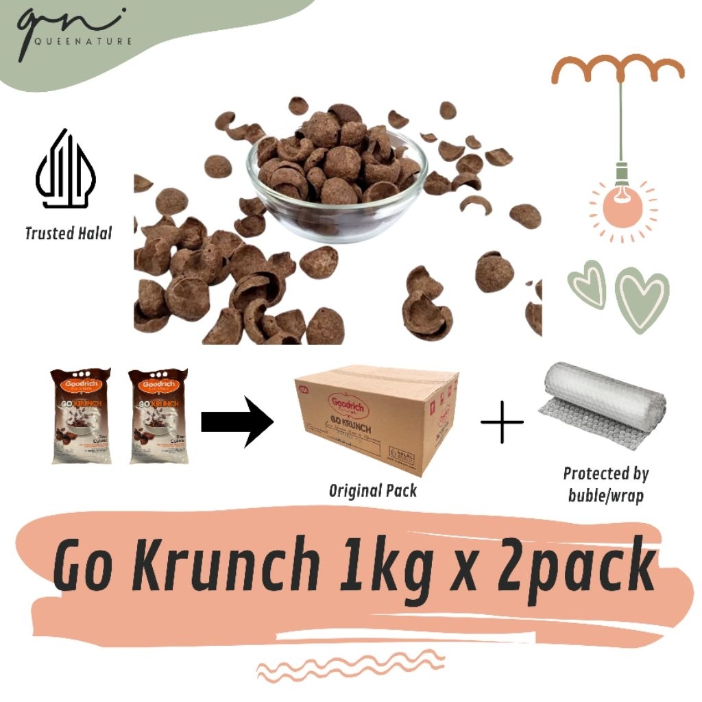 

Go Krunch / Koko Crunch / Sereal Coklat Renyah 1kg x 2pack (Original Packaging)