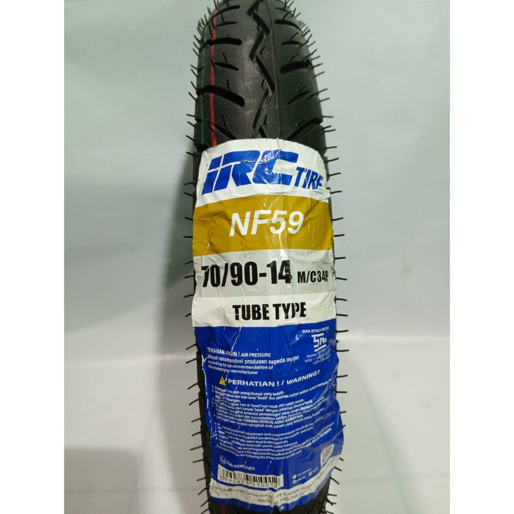 IRC NF59 70/90 Ring 14 Tube Type Ban Luar Motor Matic Depan Mio J Mio Sporty