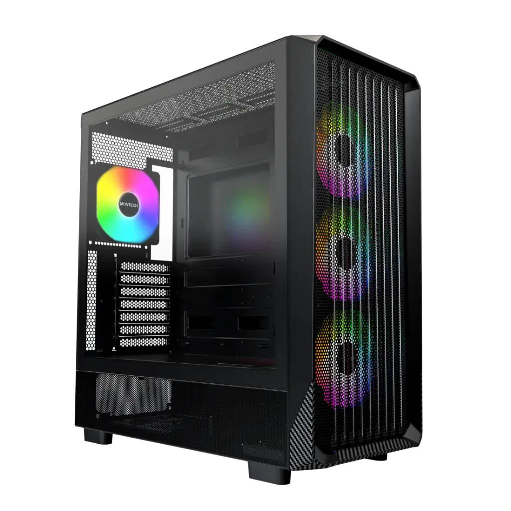 Casing PC Komputer Montech X5 X-5 | Mid Tower | ATX Case | 4 Fan ARGB RGB | Black Hitam