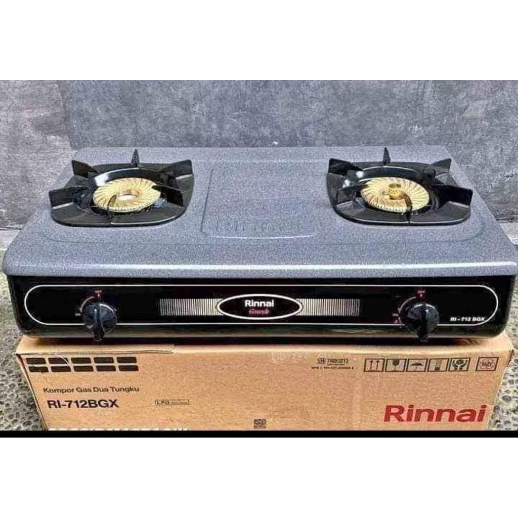 Kompor Gas Rinnai 2 Tungku RI-712BGX Api Tornado Body Jumbo