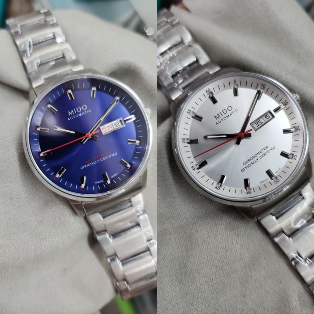 Jam tangan mido commander stainless daydate automatic