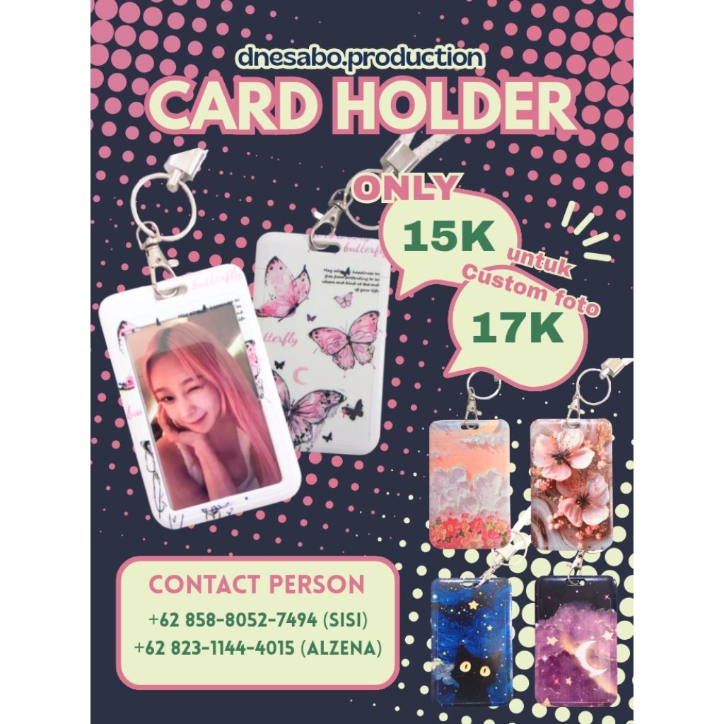 

ID CARD HOLDER | Tempat menyimpan Kartu, Foto pribadi dengan motif yang indah