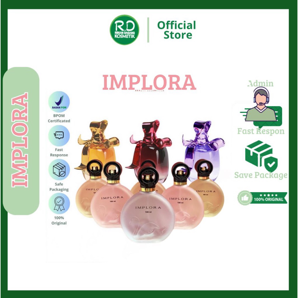 ❤️REKAN DAGANG❤️IMPLORA Parfum Bebek Angsa 100ml | Swan Perfume Eau De Toilette | Ribbon Pita Ungu P