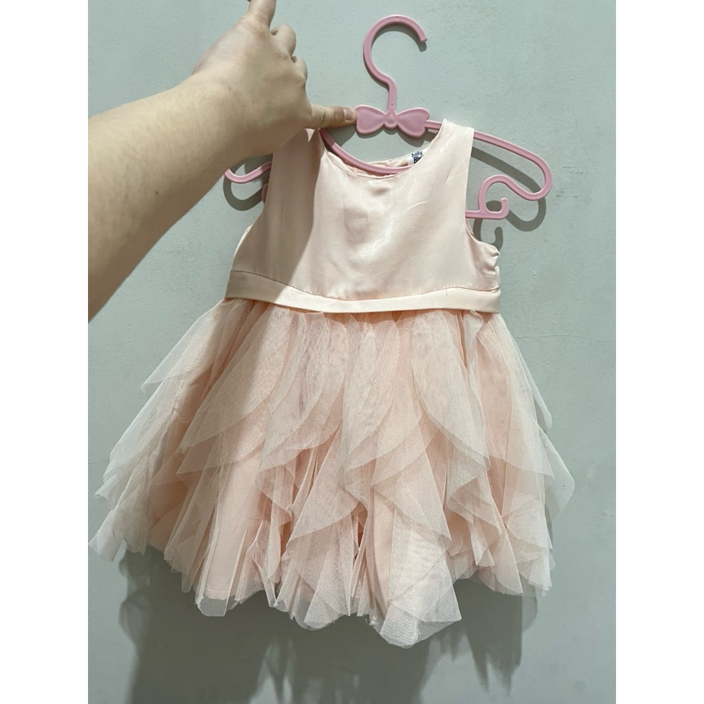 preloved dress pesta bayi tutu warna salem size 9 bulan