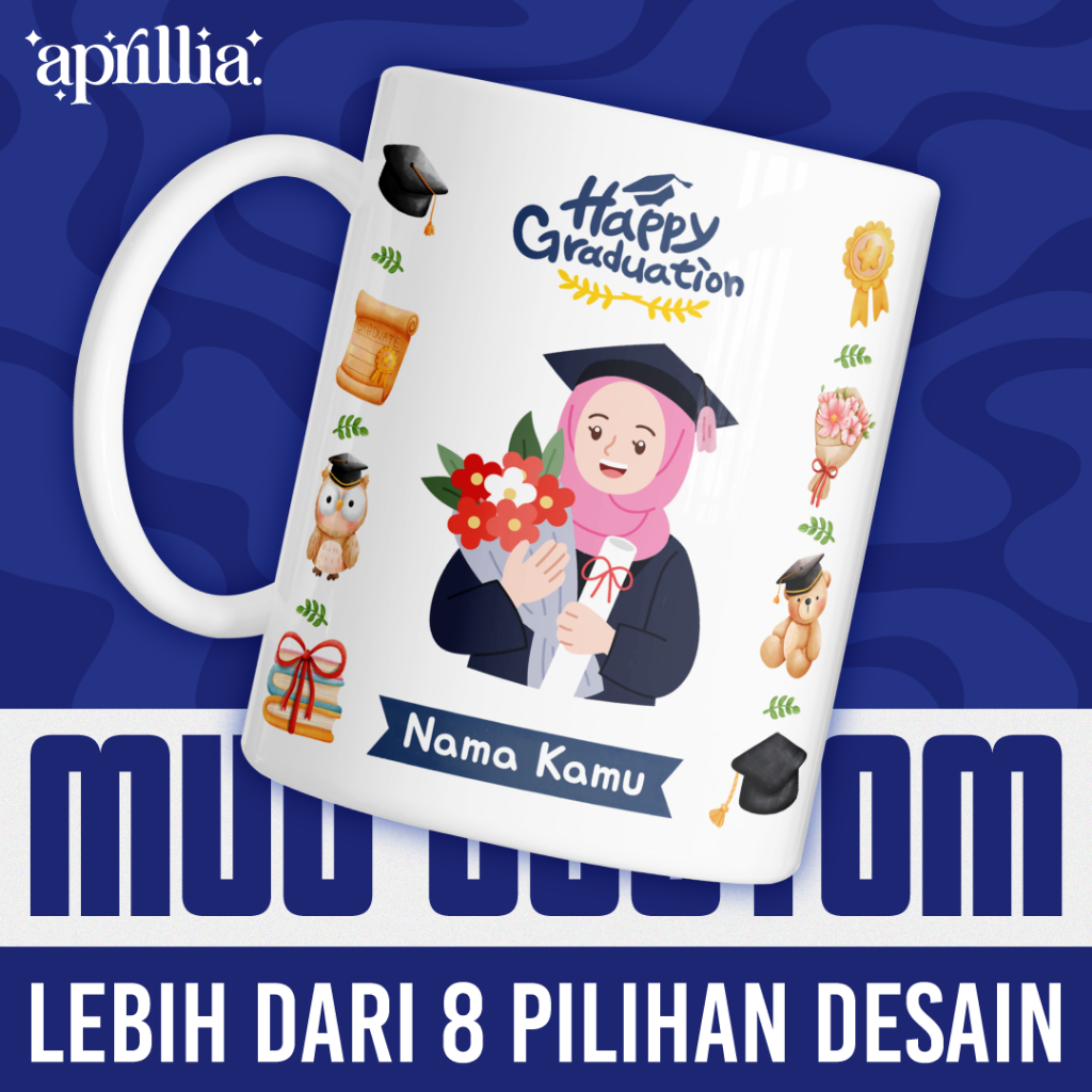 [ HADIAH MUG WISUDA ] MUG CUSTOM WISUDA / CUSTOM DESIGN / PESAN SATUAN