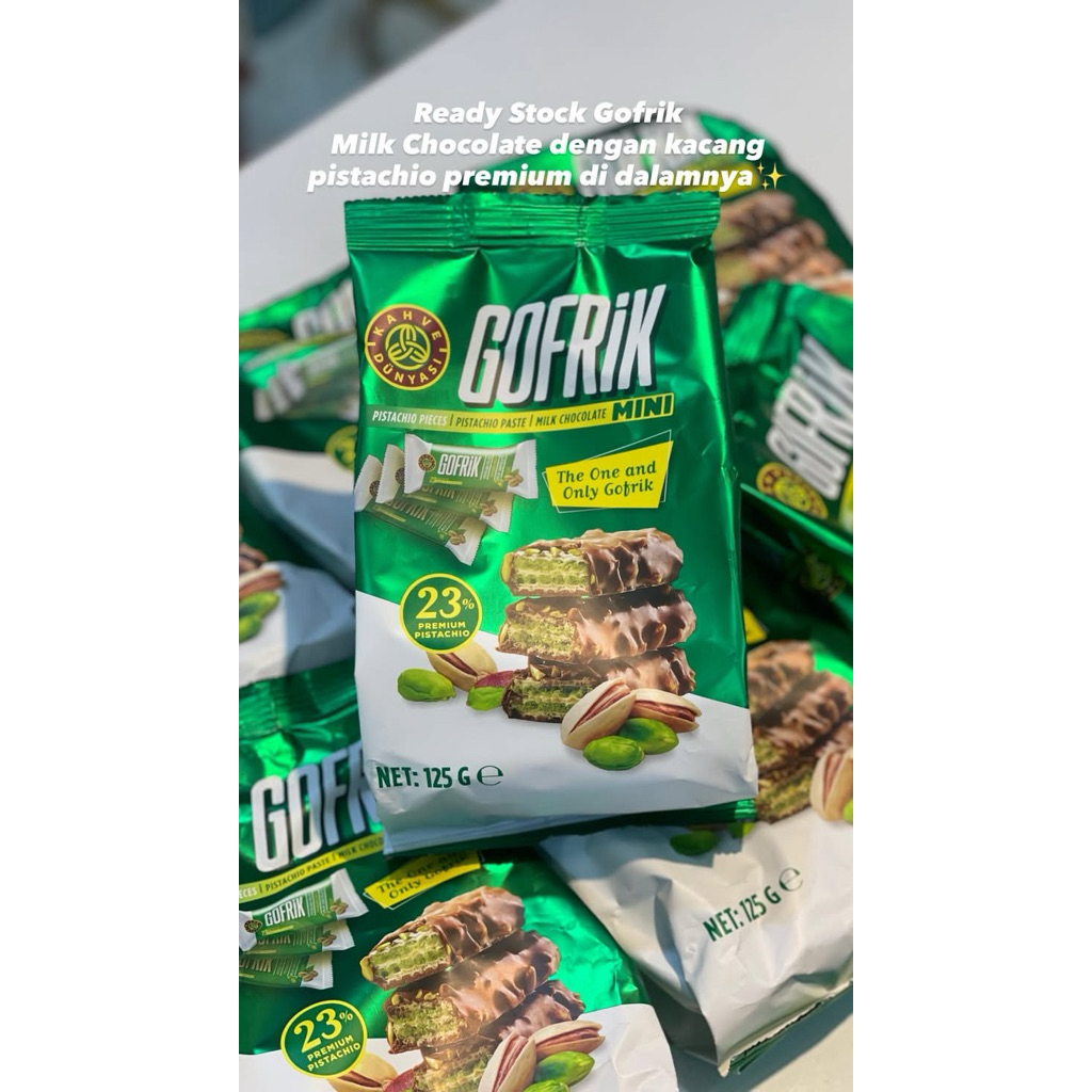 Wafer Gofrik Lapisan Coklat Dan kacang pistachio | Wafer Gofrik Kacang Pistachio